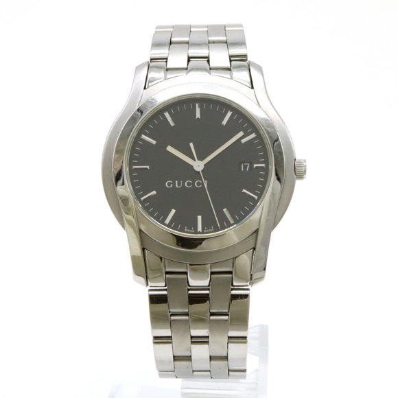 GUCCI G-Class Black Dial Date Men's SS Quartz Watch 5500XL
